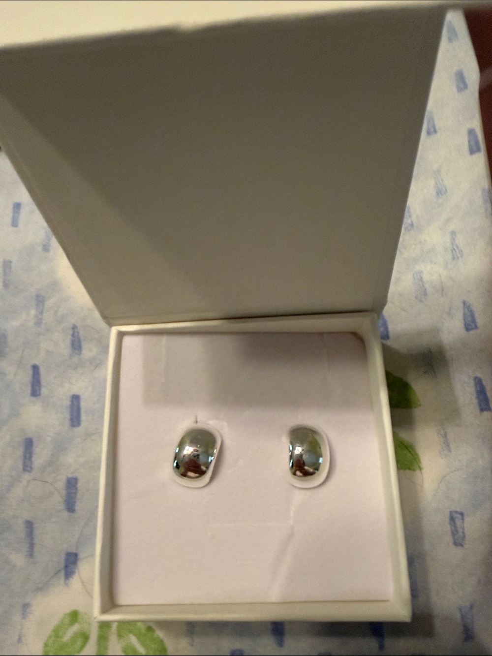 Polished Silver Dome Stud Earrings for Women